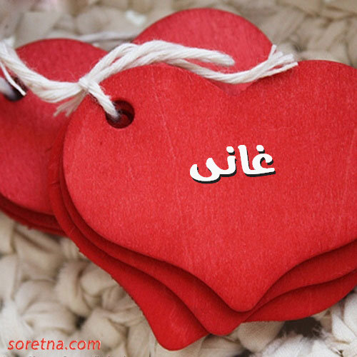 صورة قلب احمر كبير عليها اسم غانى